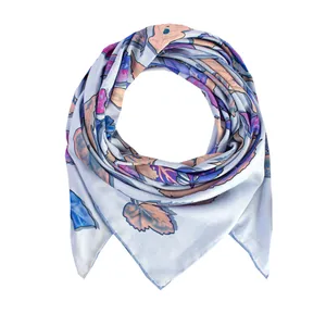 روسری زنانه مدل نخ مجلسی  دستدوز طرح برگ009