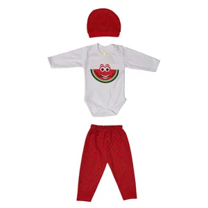 ست 3 تکه لباس نوزادی مدل هندوانه یلدایی