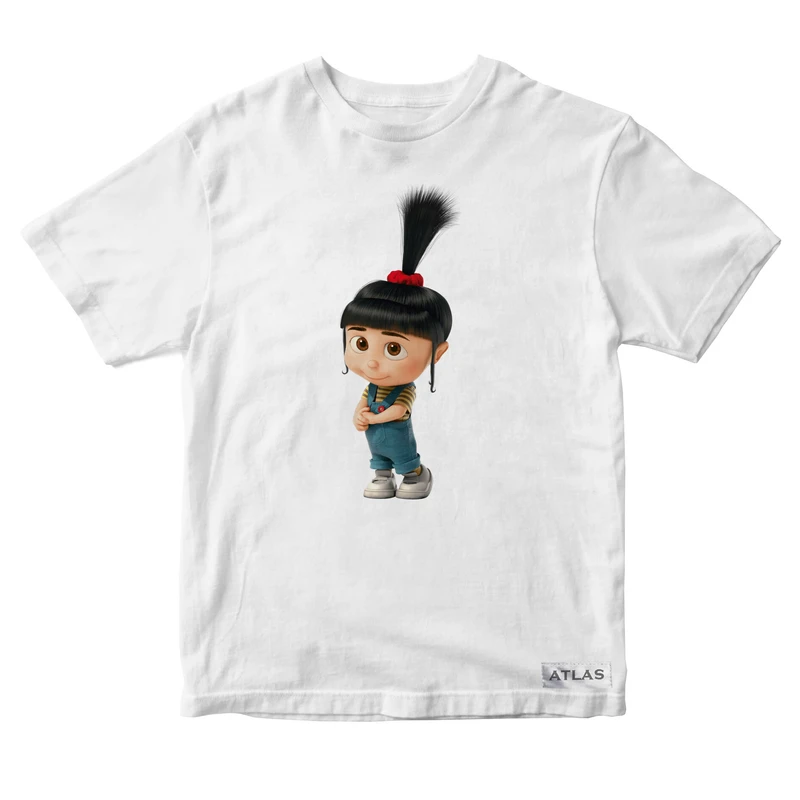 تی شرت آستین کوتاه دخترانه مدل Despicable Me کد SH003 رنگ سفید