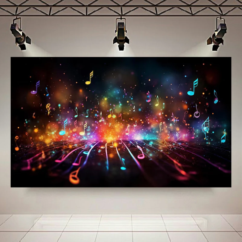 پوستر طرح مخمل موسیقی مدل نت های درخشان کد AR303762