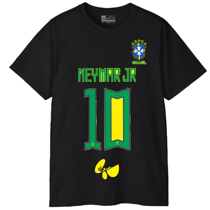 تی‌شرت آستین کوتاه مردانه پاد آفرین مدل فوتبالی نیمار کد 431