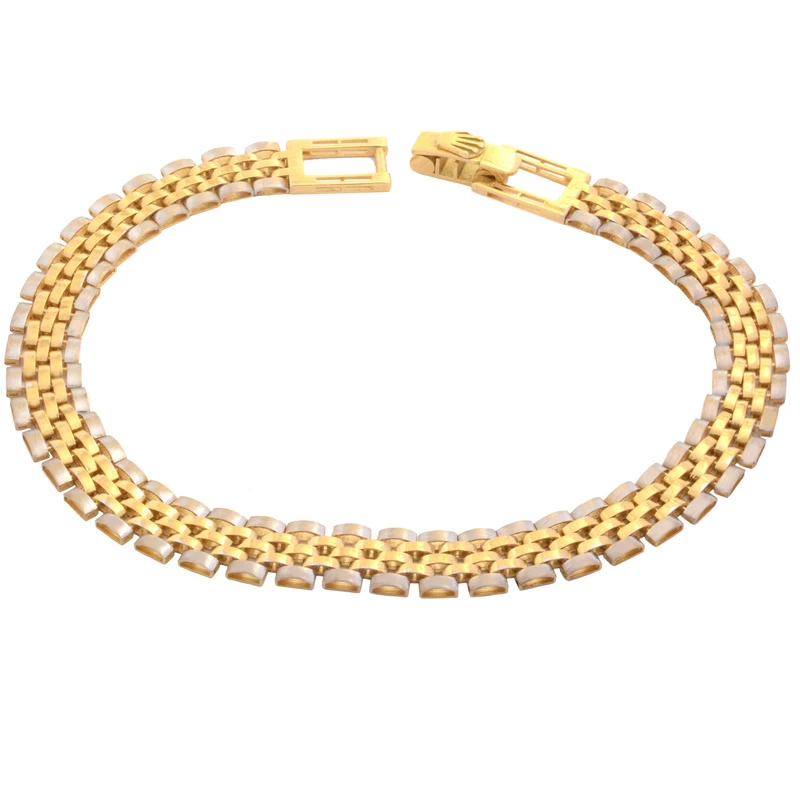 دستبند طلا 18 عیار زنانه طلای مستجابی مدل رولکسی 231  کد T1572