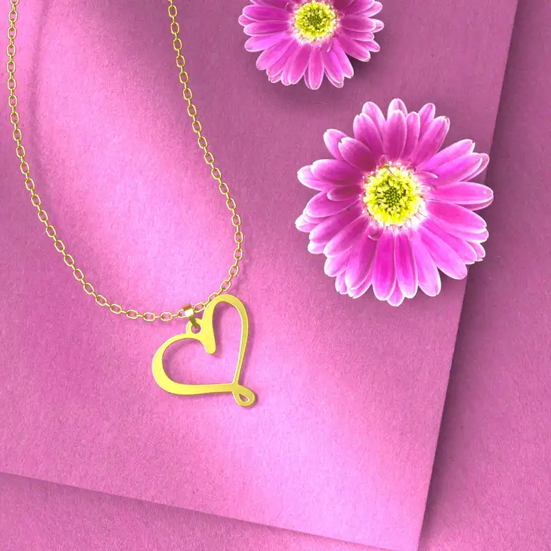 گردنبند طلا 18 عیار زنانه مدوپد مدل قلب کد E3-1-1076