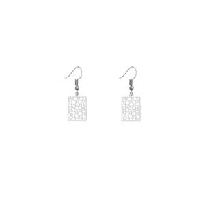 گوشواره نقره زنانه هایکا طرح دایره و مستطیل مدل n.ha650