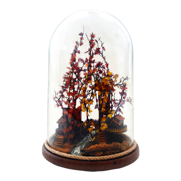 چراغ رومیزی مدل کلبه رویایی فصل پاییز کد 30cm طرح آسیاب