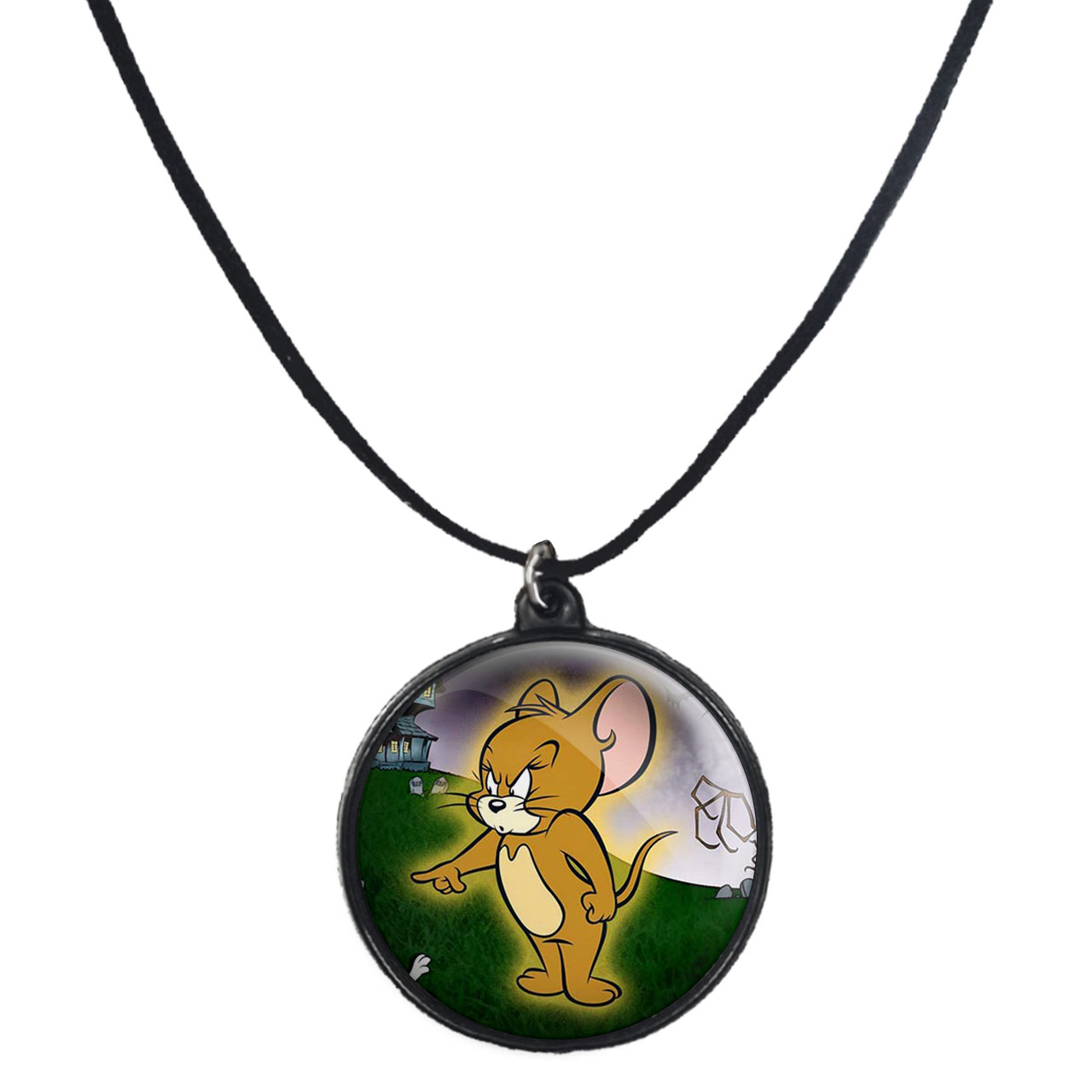 گردنبند پرمانه طرح تام و جری کد pmb.10786 مدل دو طرفه