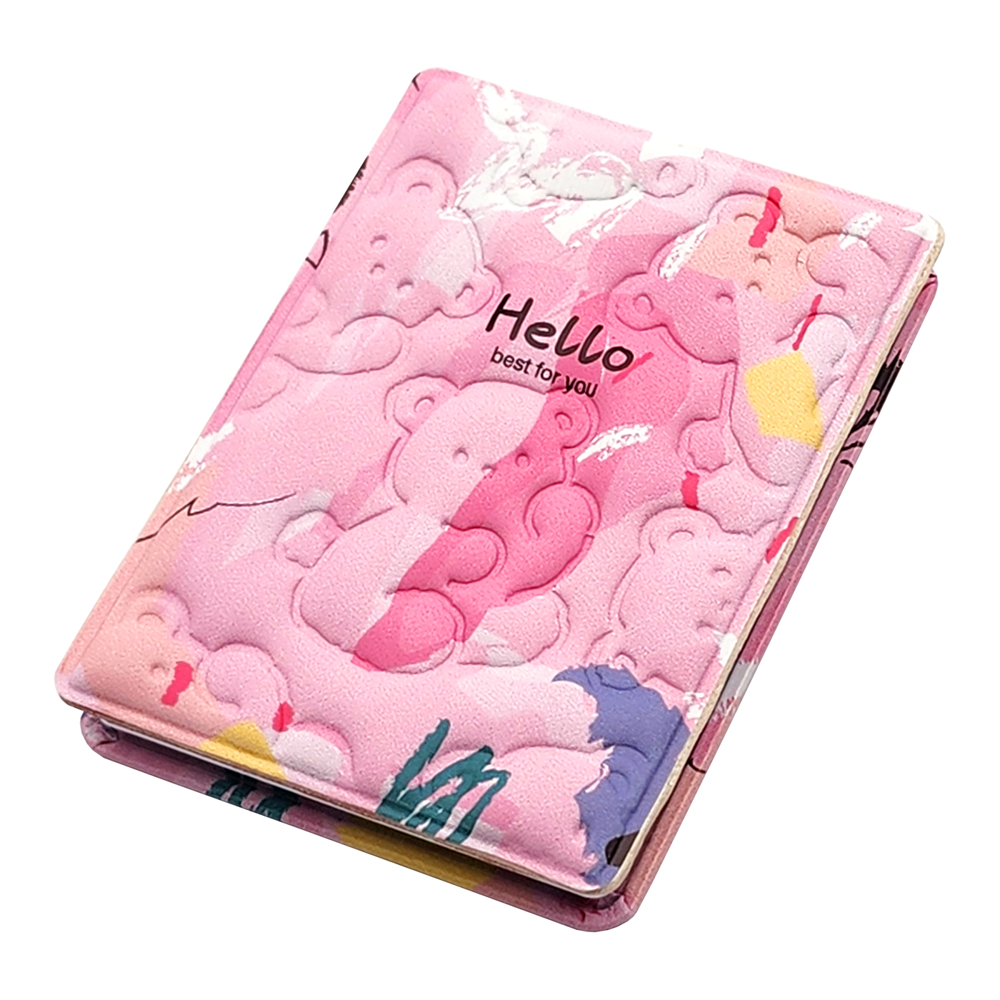 آینه جیبی مدل هلو تدی طرح برجسته کد ZJ-MR35-3