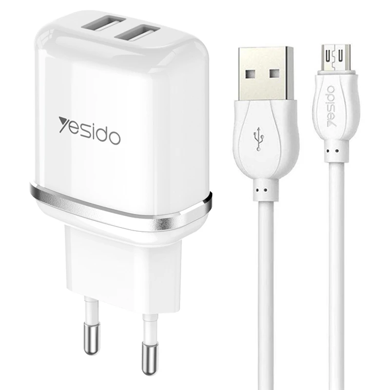 شارژر دیواری یسیدو مدل YC26 به همراه کابل تبدیل microUSB