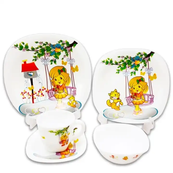 ظرف غذا 5 تکه کودک پارس اوپال طرح حنا کد 657