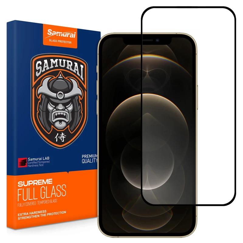 محافظ صفحه نمایش شیشه ای سامورایی مدل ovglass مناسب برای گوشی موبایل اپل iPhone 12 / 12 Pro
