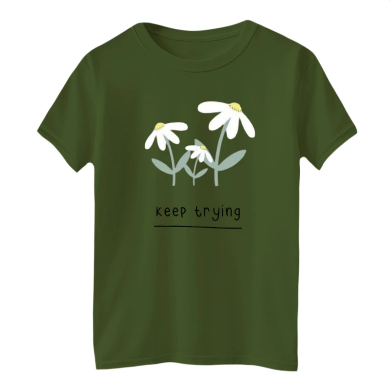 تی شرت آستین کوتاه بچگانه مدل گل بابونه کد 2