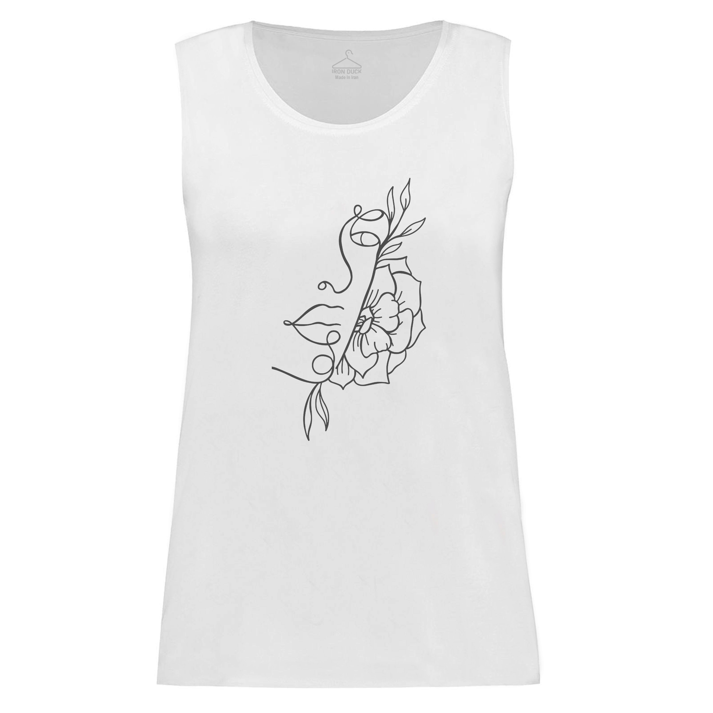 تاپ زنانه آیرون داک طرح گل و چهره مدل ToSW28