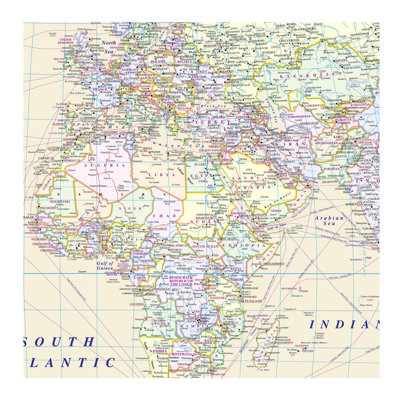 نقشه جهان و پرچم کشورها گیتاشناسی نوین کد 1287K