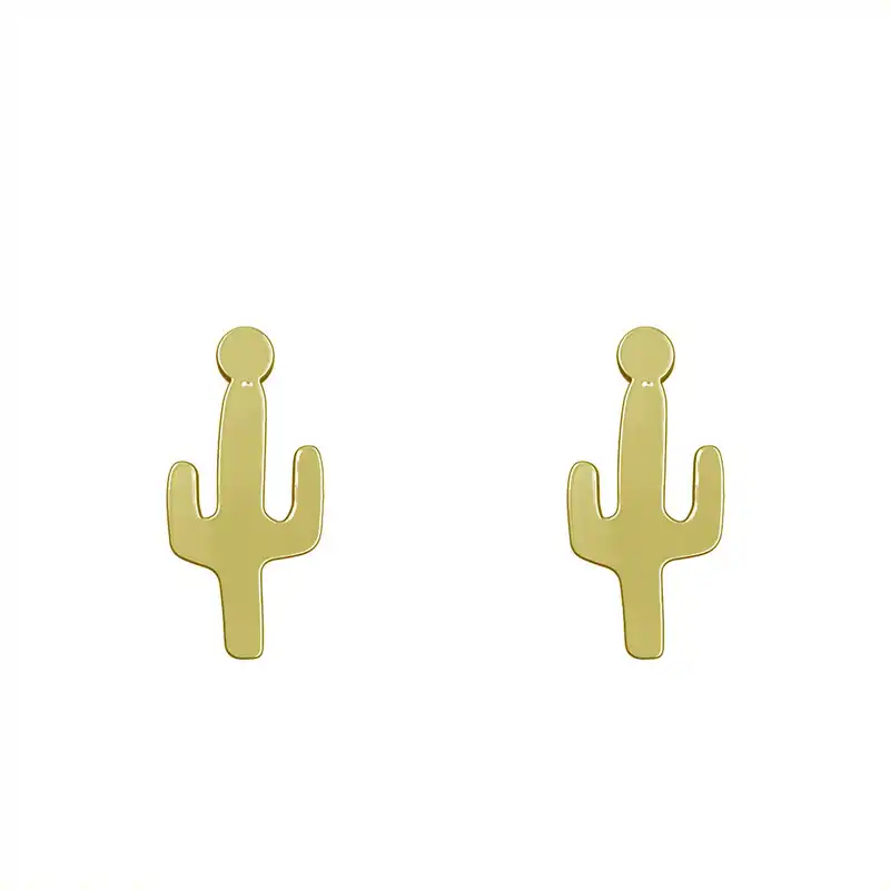 گوشواره طلا 18 عیار زنانه مدوپد مدل کاکتوس کد GA1-15079