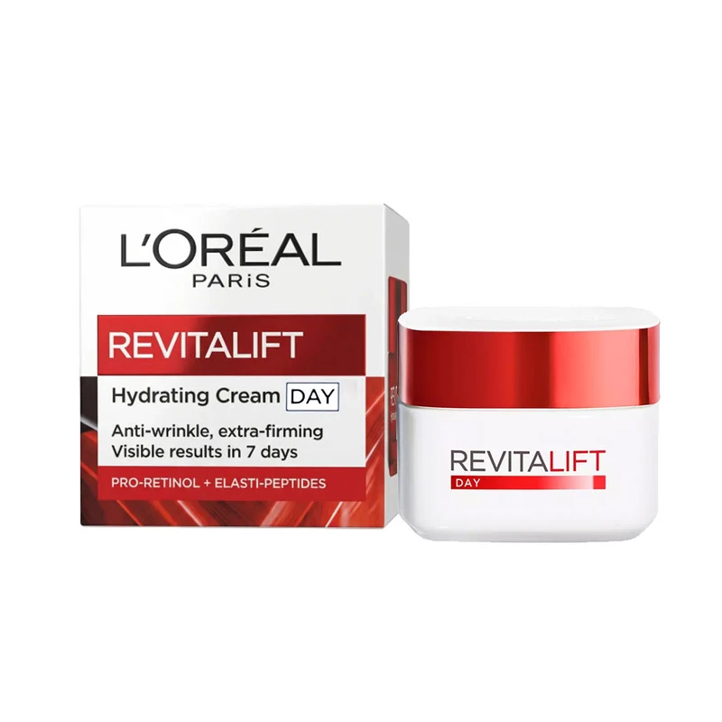 کرم ضد چروک لورآل مدل Revitalift Hydrating مناسب برای انواع پوست حجم 50 میلی لیتر
