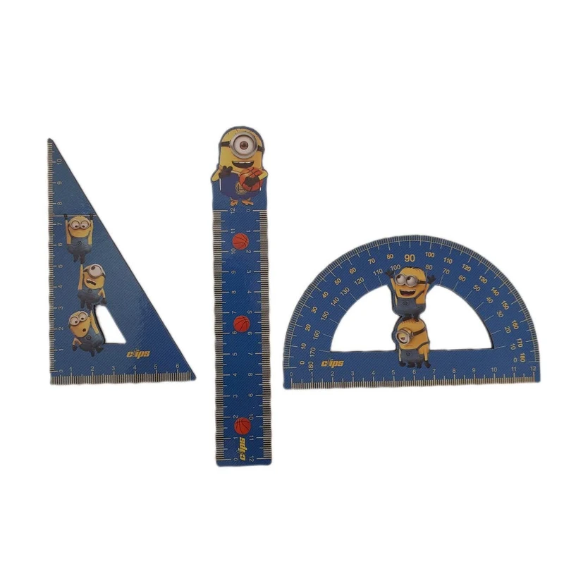 ست خط کش به همراه گونیا و نقاله کلیپس مدل دنا مجموعه 3 عددی