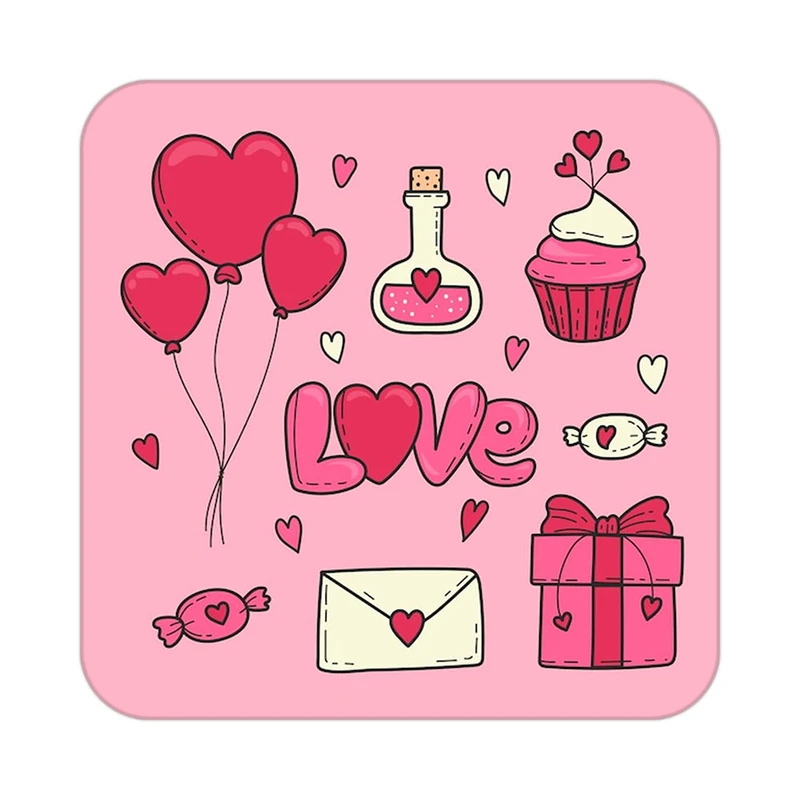 زیر لیوانی کاکتی طرح عاشقانه مدل mp39003