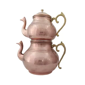 ست کتری و قوری مسی مدل دسته برنجی کد ZH162