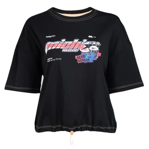 تی شرت آستین کوتاه زنانه جین وست کد 1551283 رنگ مشکی