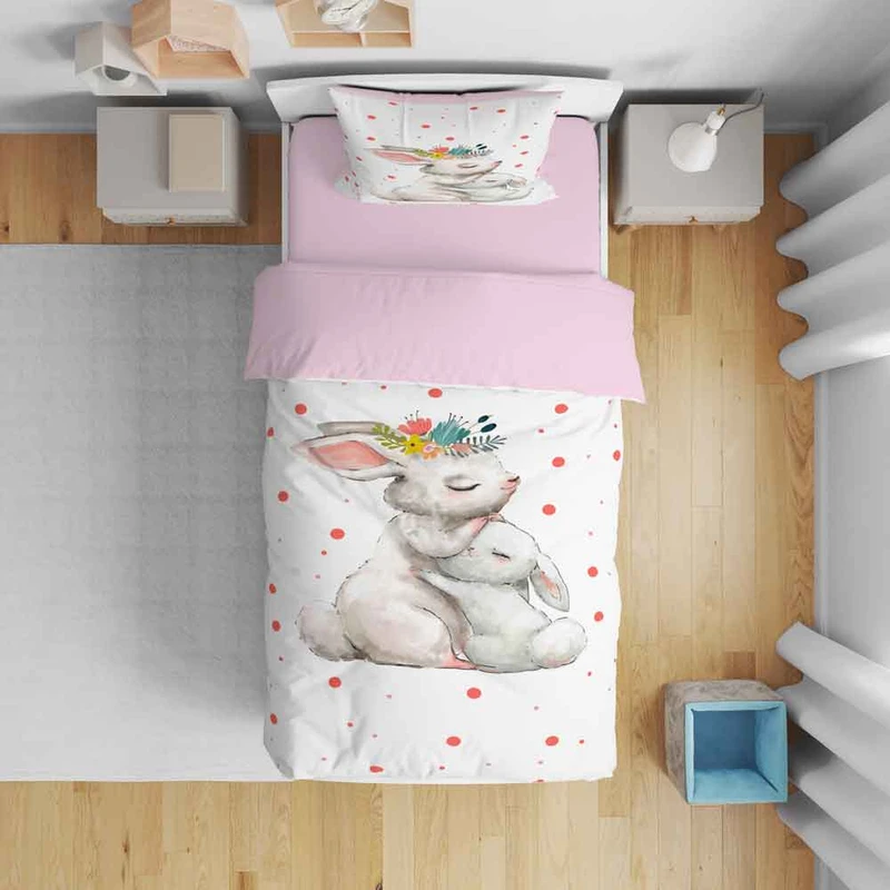 سرویس روتختی نوپه هوم مدل خرگوش مادر و بچه  T6029 تک نفره 5 تکه