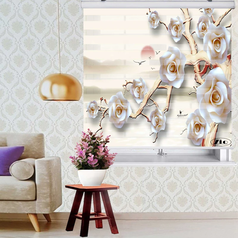 پرده زبرا زیو کد 3D1393 سایز 150x150 سانتی متر