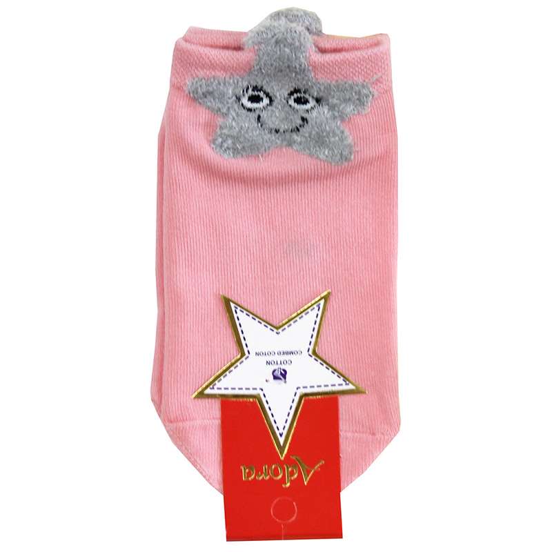جوراب دخترانه مدل ستاره رنگ صورتی روشن