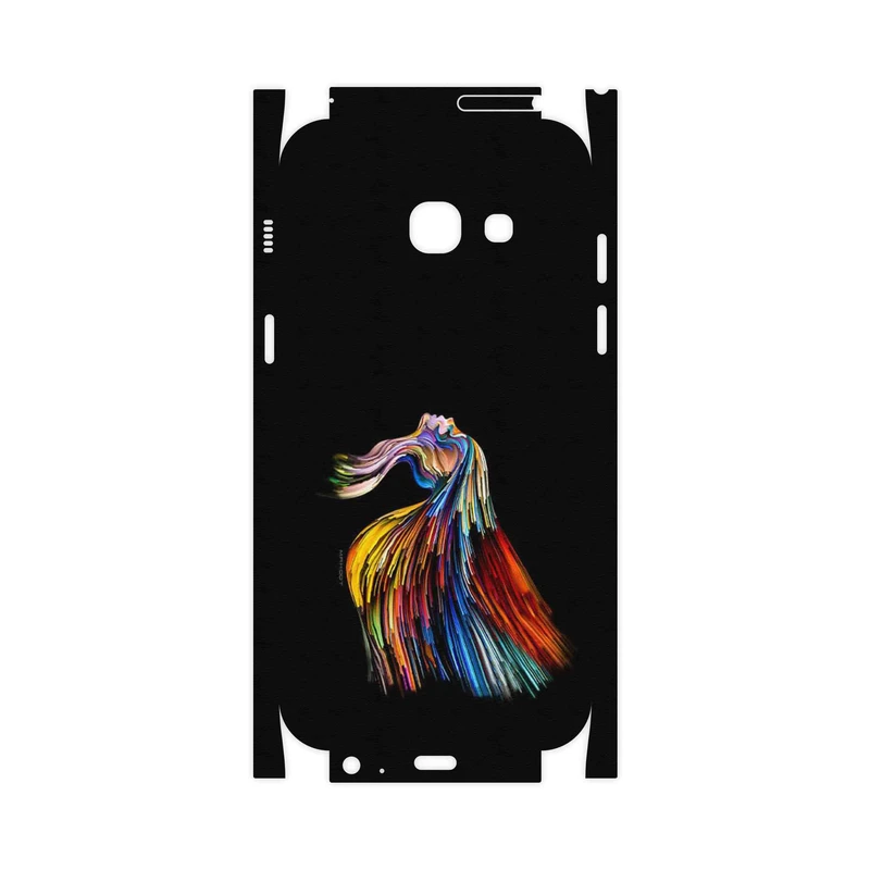 برچسب پوششی ماهوت مدل Rainbow Hair Digital Art-FullSkin مناسب برای گوشی موبایل سامسونگ Galaxy A3 2017