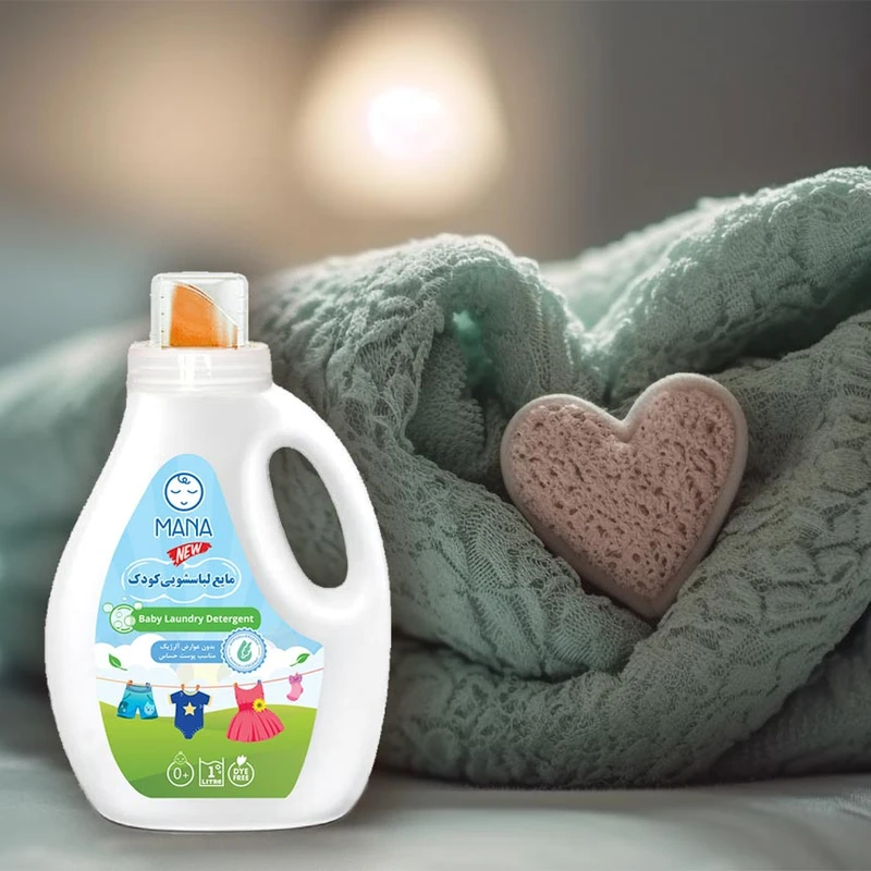 عکس شماره 5 : مایع لباسشویی کودک و نوزاد مانا مدل بدون اسانس حجم 1000 میلی لیتر