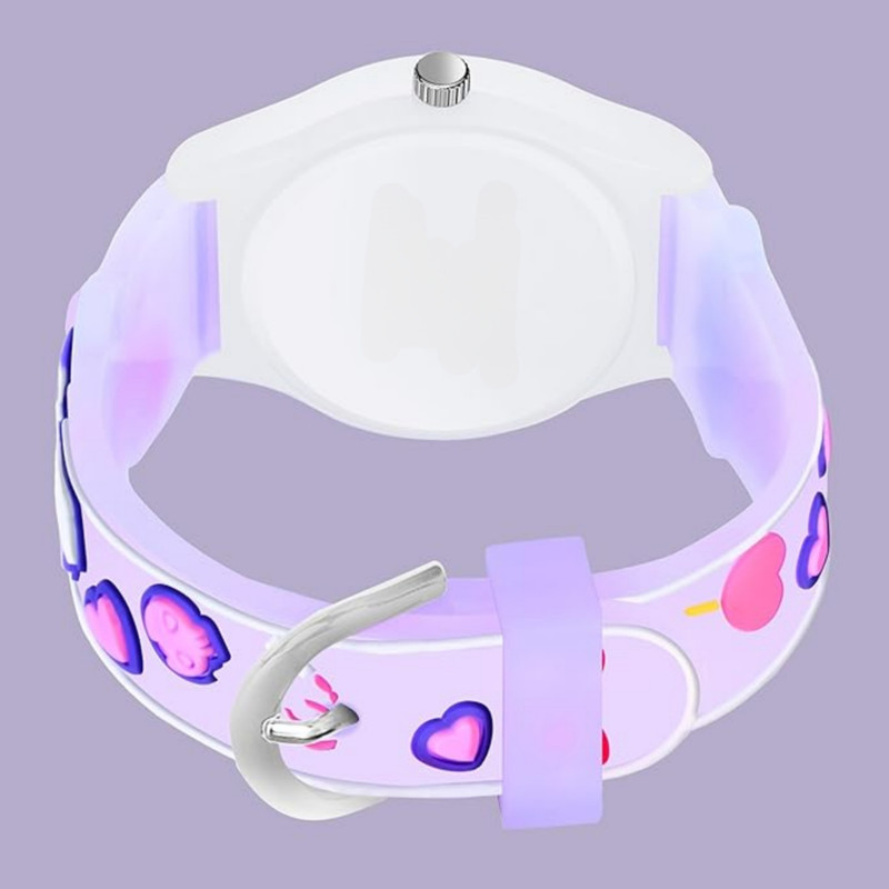 ساعت مچی عقربه ای دخترانه مدل بند سیلیکون آنتی آلرژی طرح پسر خفّاشی