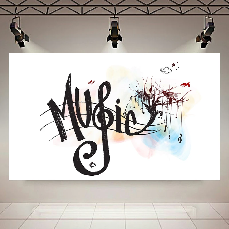 تابلو بوم طرح مخمل موزیک مدل خط حامل کد AR305562