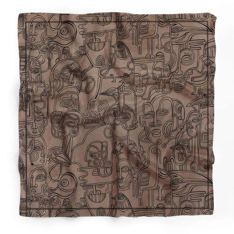 دستمال سر و گردن بهزاد آرت مدل شهر شلوغ 2