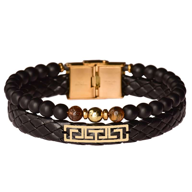 دستبند طلا 18 عیار مردانه کرابو طرح هندسی مدل Kr102453 دستبند طلا 18 عیار مردانه کرابو طرح هندسی مدل Kr102453