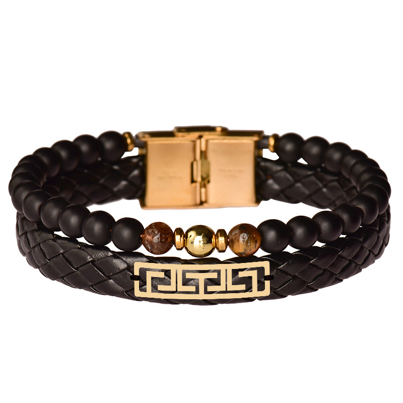 دستبند طلا 18 عیار مردانه کرابو طرح هندسی مدل Kr102453 دستبند طلا 18 عیار مردانه کرابو طرح هندسی مدل Kr102453