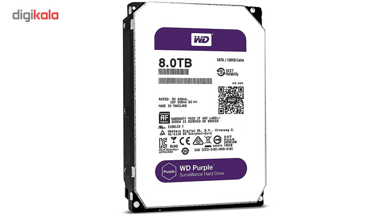هارددیسک اینترنال وسترن دیجیتال مدل Purple WD81PURZ ظرفیت 8 ترابایت