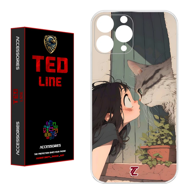 کاور تدلاین طرح دختر و گربه کد 1205 مناسب برای گوشی موبایل اپل Iphone 11 Pro Max