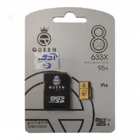  کارت حافظه Micro SD HC کوئین تک مدل A2-V10-633X کلاس 10 استاندارد UHS-l U3 سرعت 95MBps ظرفیت 8 گیگابایت به همراه آداپتور SD