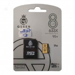  کارت حافظه Micro SD HC کوئین تک مدل A2-V10-633X کلاس 10 استاندارد UHS-l U3 سرعت 95MBps ظرفیت 8 گیگابایت به همراه آداپتور SD