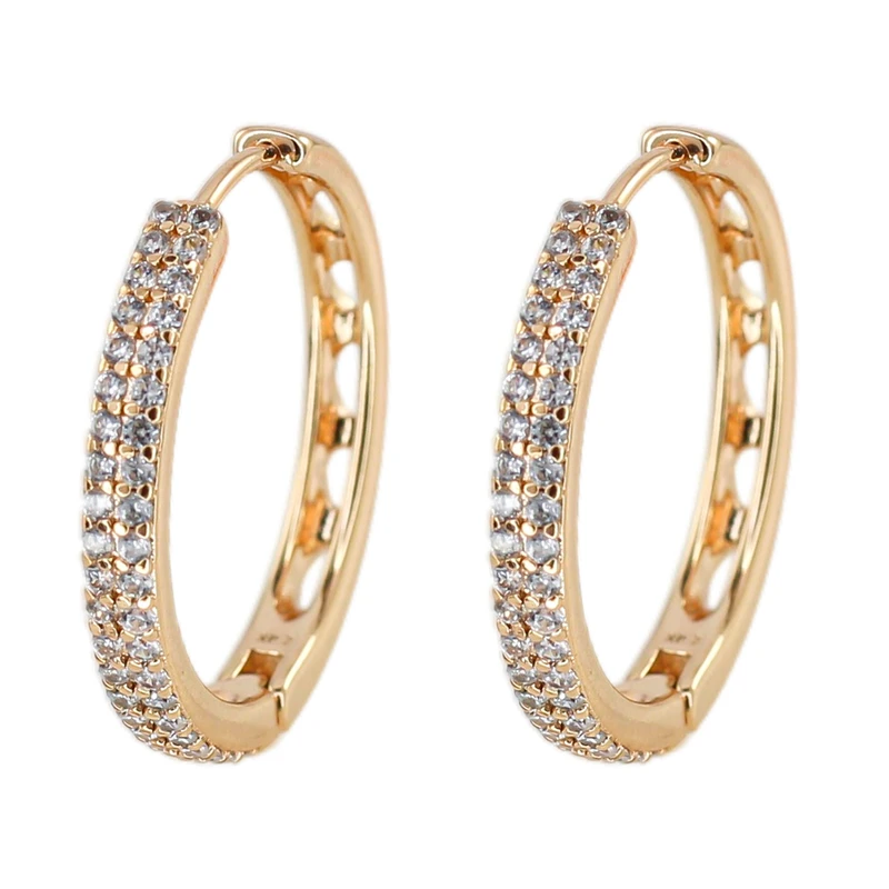 گوشواره حلقه‌ای زنانه ژوپینگ مدل نگین دار کد AAC1223