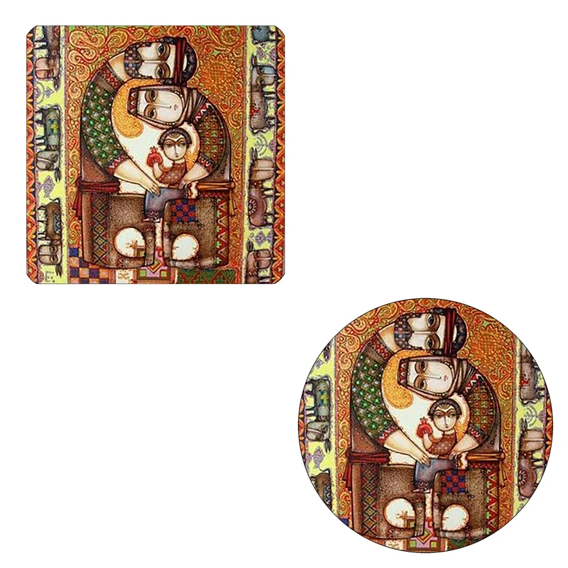 مگنت طرح پدر مادر کودک کد M1 به همراه زیر لیوانی