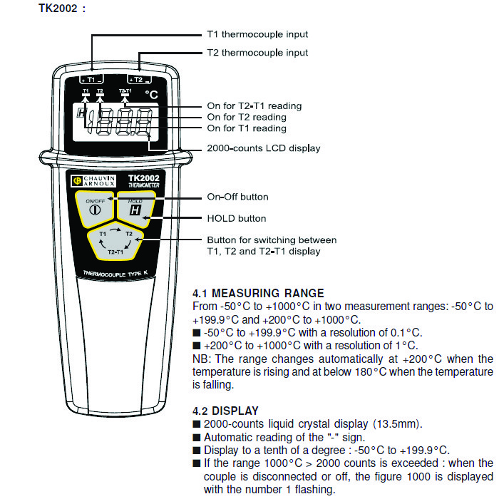 ترمومتر کاوین آرنوکس مدل TK2002