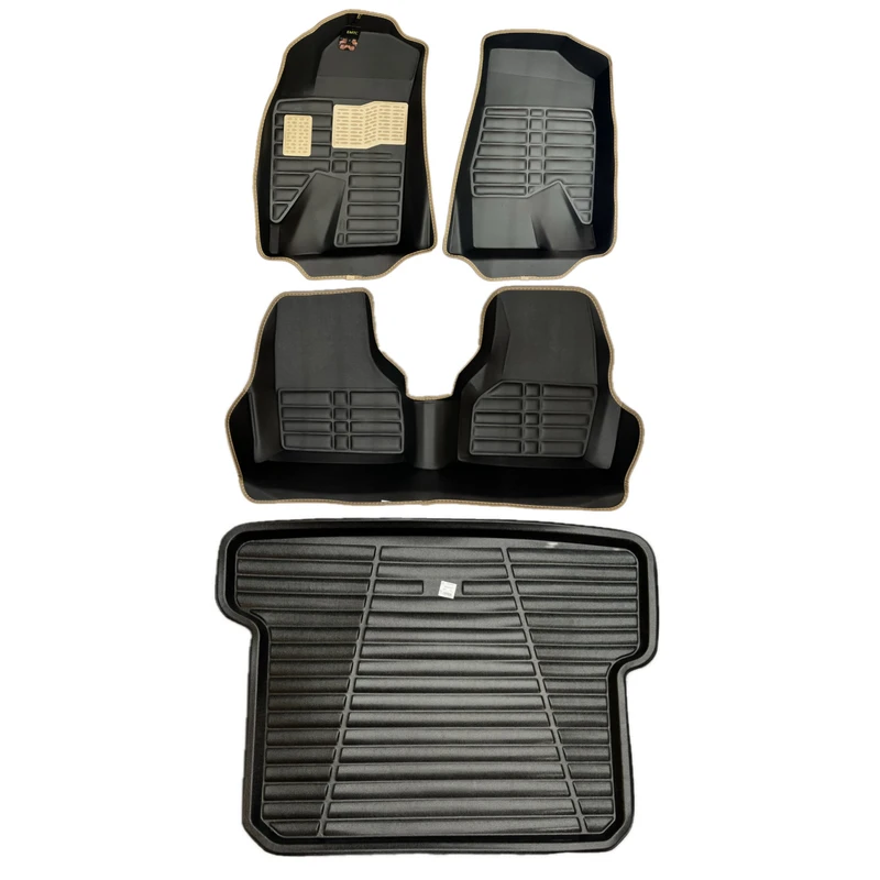 کفپوش پنج بعدی خودرو ای ام تی سی مدل MC چرم به همراه کفپوش صندوق مناسب برای پژو پارس / 405