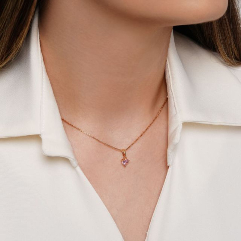 آویز گردنبند زنانه ژوپینگ مدل قلب نگین 3494 آویز گردنبند زنانه ژوپینگ مدل قلب نگین 3494