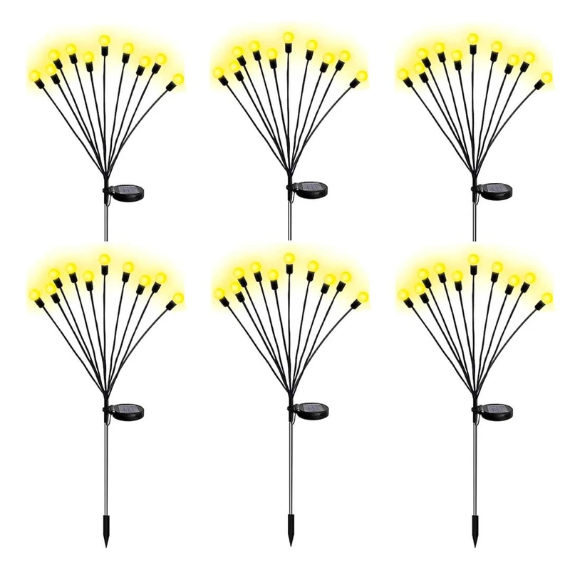 چراغ پارکی سولونیکس مدل گل شب تاب 10 مجموعه 6 عددی 