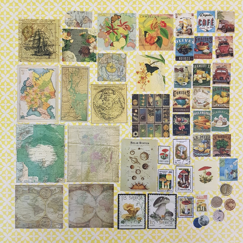 برچسب مدل بولت ژورنال اسکرپ بوک طرح نقشه مجموعه 61 عددی