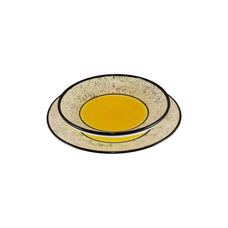 ست 2 تکه بشقاب سرامیکی مدل پلو و خورشت خوری خورشید کد  kh po