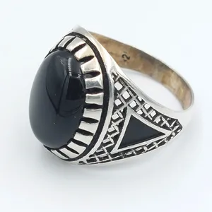 انگشتر نقره مردانه مدل عقیق کد 20625