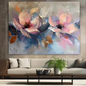 تابلو بوم طرح نقاشی رنگ و روغن مدل گل کد GR1657