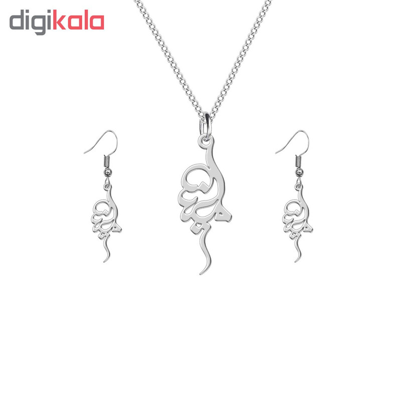 نیم ست نقره ترمه 1 طرح ملینا کد L546