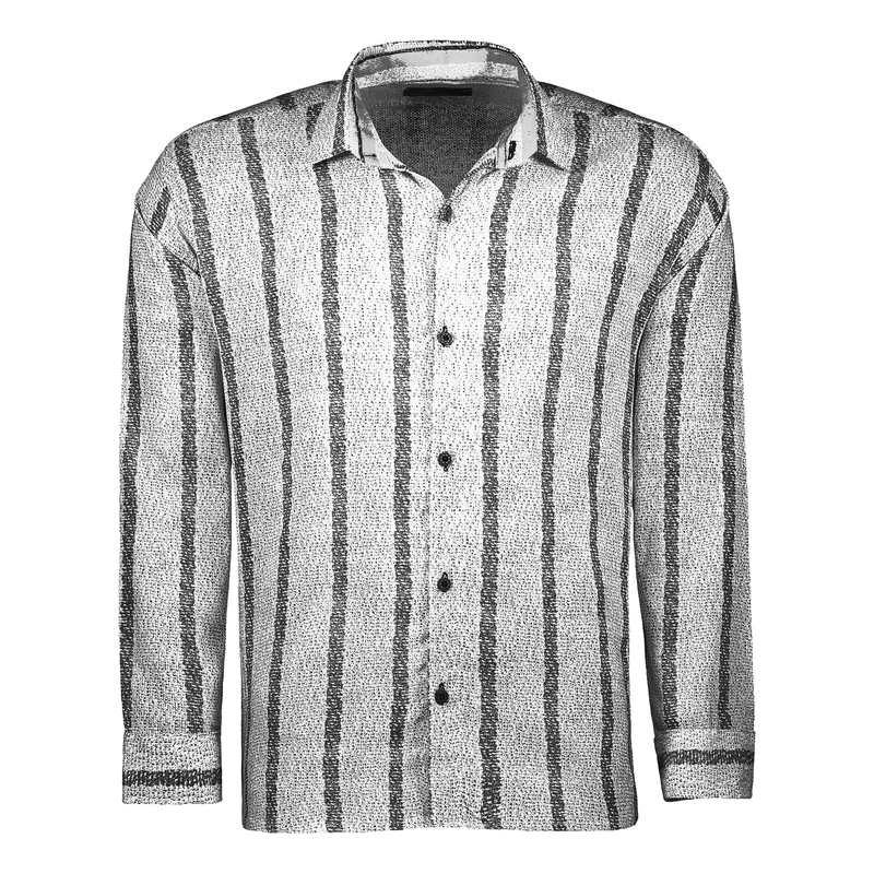 پیراهن آستین بلند یقه برگردان مردانه مدل کنفی نقطه ای کد K-SE-M