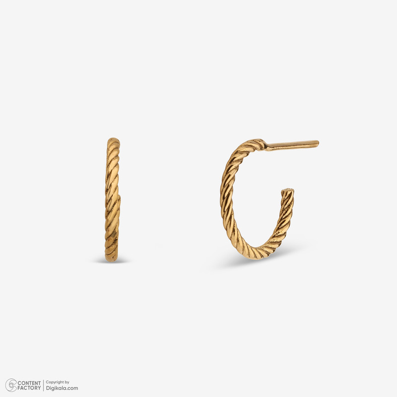 گوشواره میخی طلا 18 عیار زنانه پرسته مدل نیک تاش کد WE636 - 5